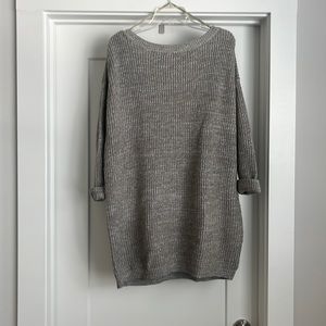 Ceviche Oversized Open Back Long Ribbed Knit Sweater